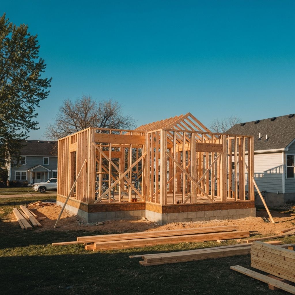 Room addition construction framing in Northeast Missouri